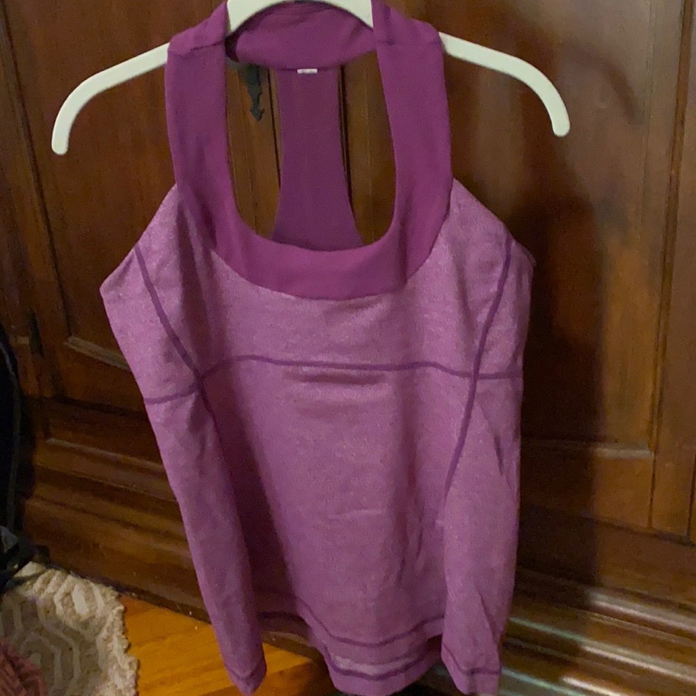 Purple lululemon tank.